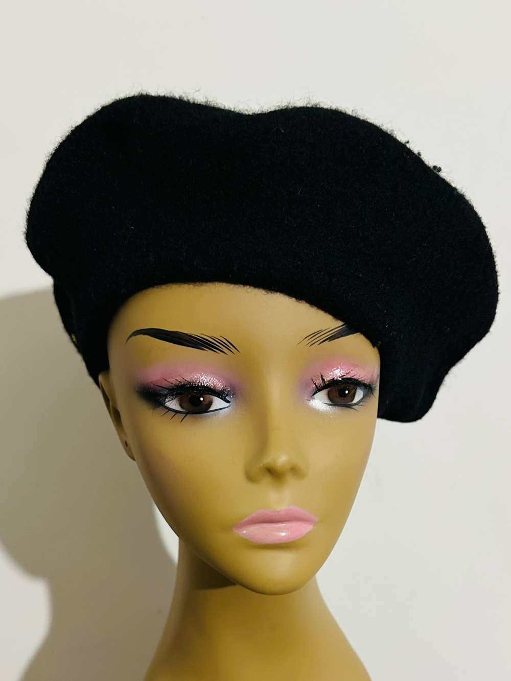 ZARA Black Wool Beret Gold Star Detail Size S/M